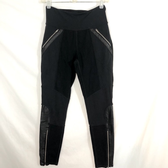 Athleta Ponte Luxe Leggings Black Faux Leather Sm - Picture 2 of 11